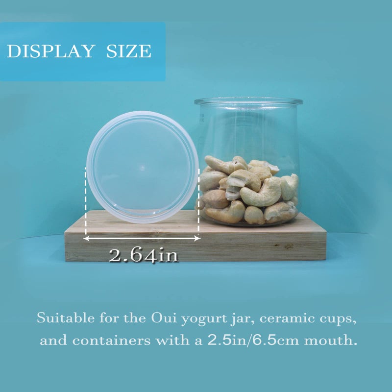 gocola Yogurt Jar Lids for Oui - 12 Pack Lids for Oui  Yogurt Container Lids Clear Plastic - Image 5